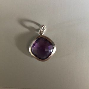 Sterling Silver Faceted Amethyst Pendant.